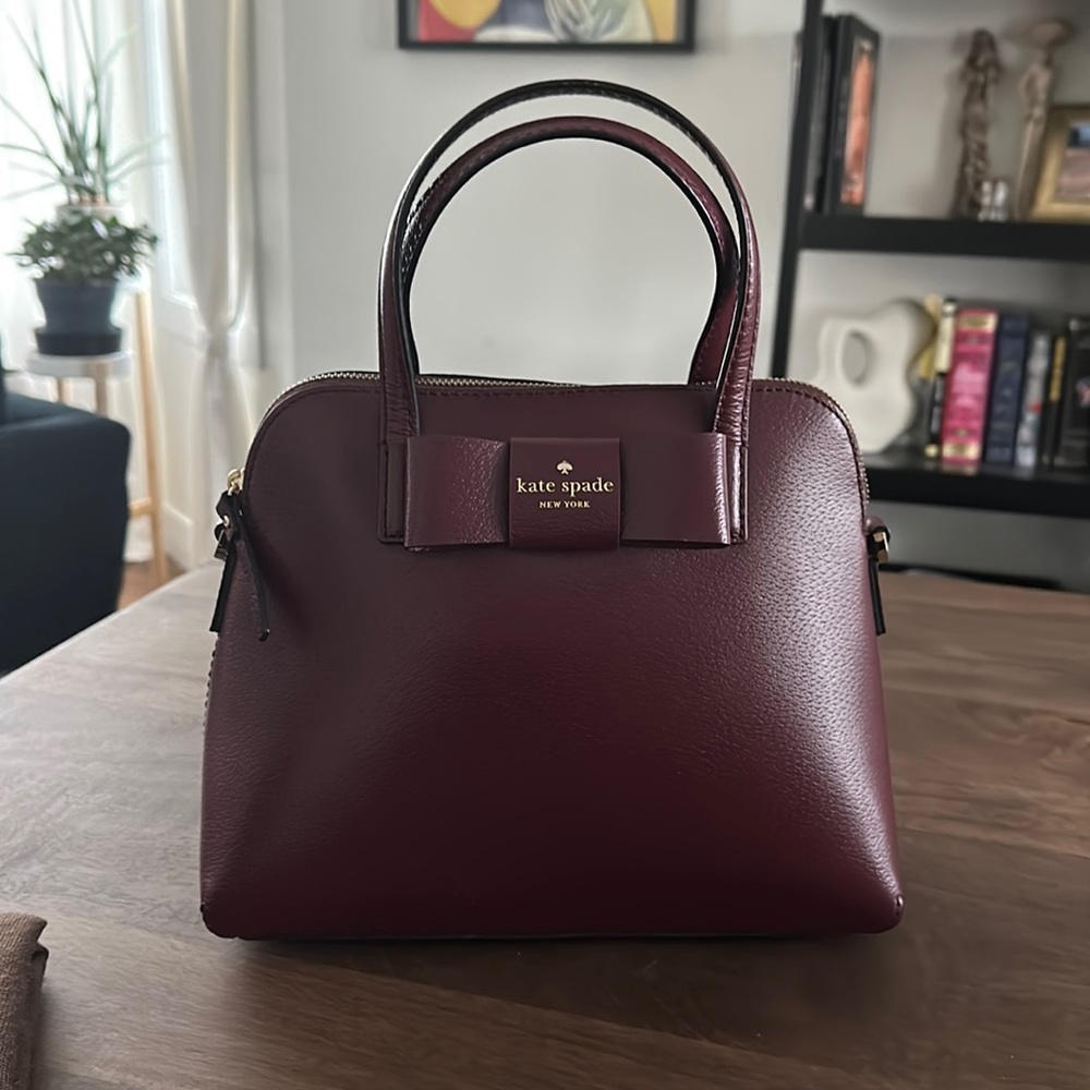 Kate Spade Handbag, color: Burgundy, condition: excellent. New cost $365